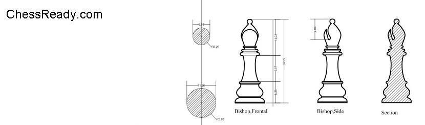 Bishop dimensions in mm