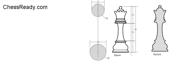 chess piece queen inches dimensions
