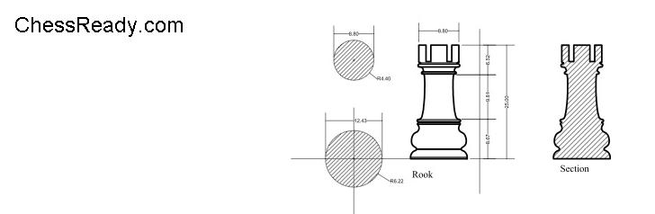 chess piece dimensions - rook