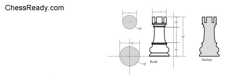 chess piece dimensions inches - rook